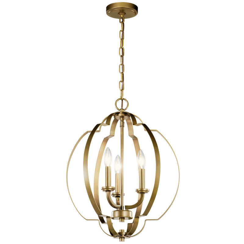 Kichler 42140NBR Three Light Pendant, Natural Brass Finish - LightingWellCo