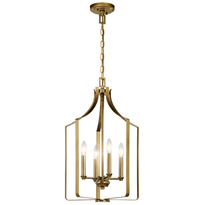 Kichler 42496NBR Four Light Mini Chandelier, Natural Brass Finish - LightingWellCo