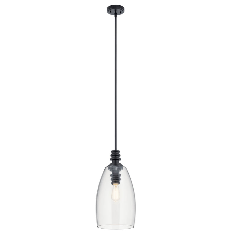 Kichler 43090BK One Light Pendant, Black Finish - LightingWellCo