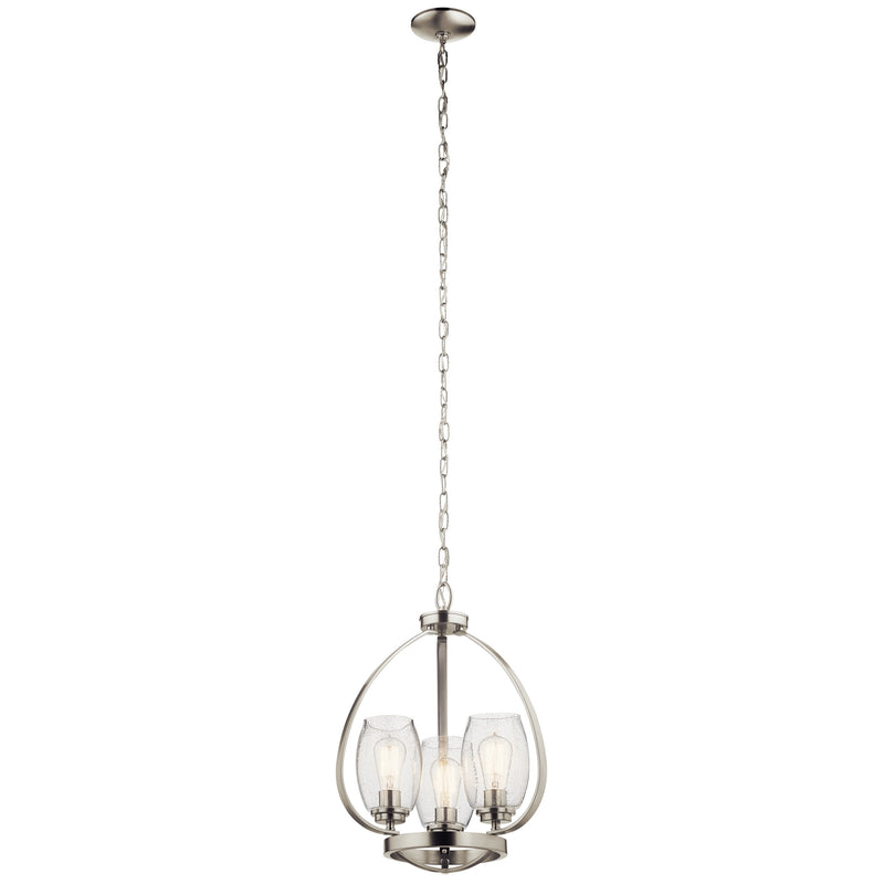 Kichler 44059NI Three Light Mini Chandelier, Brushed Nickel Finish - LightingWellCo