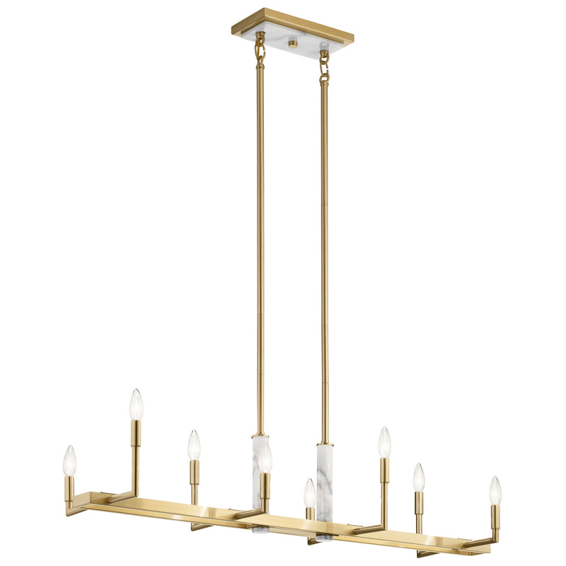 Kichler 52054CG Eight Light Linear Chandelier, Champagne Gold Finish - LightingWellCo