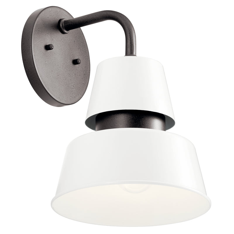 Kichler 59002WH One Light Outdoor Wall Mount, White Finish - LightingWellCo