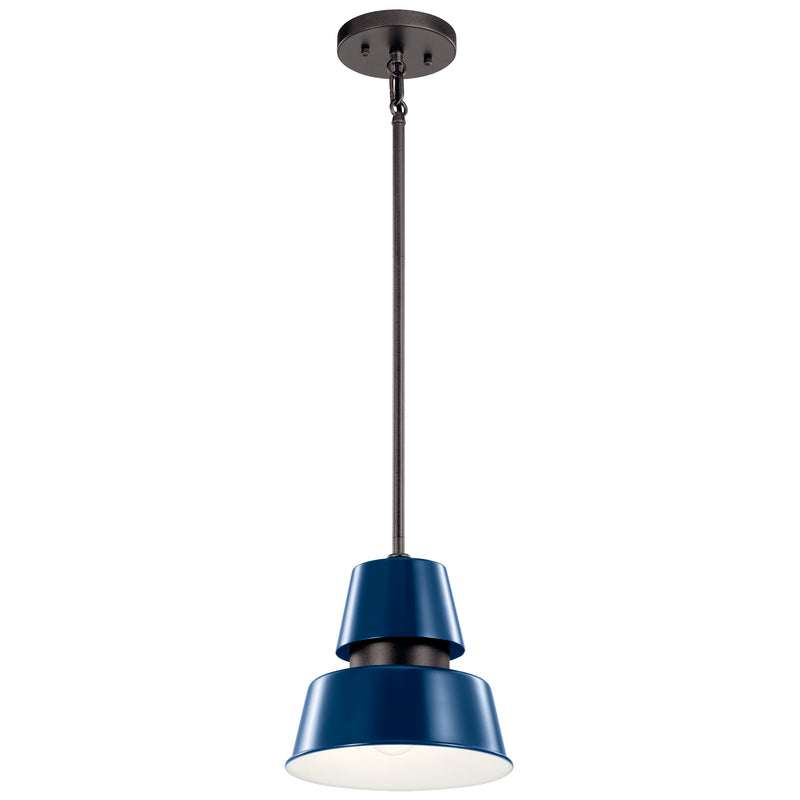 Kichler 59003CBL One Light Outdoor Pendant, Catalina Blue Finish - LightingWellCo