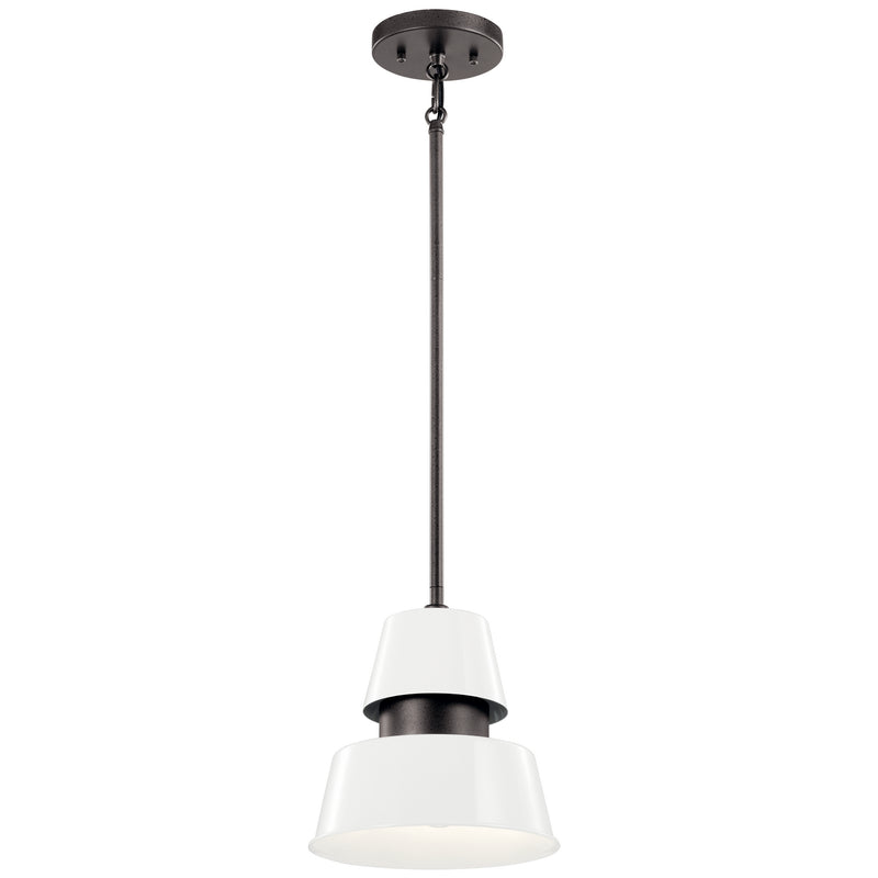 Kichler 59003WH One Light Outdoor Pendant, White Finish - LightingWellCo