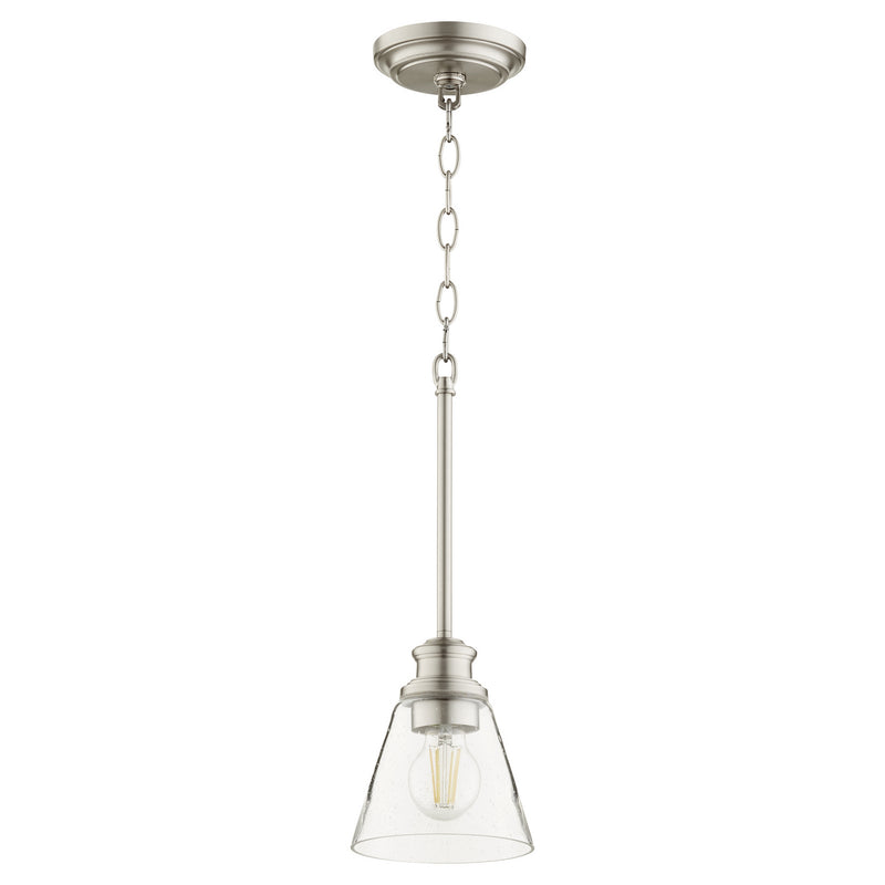 Quorum 309-65 One Light Pendant, Satin Nickel Finish - LightingWellCo