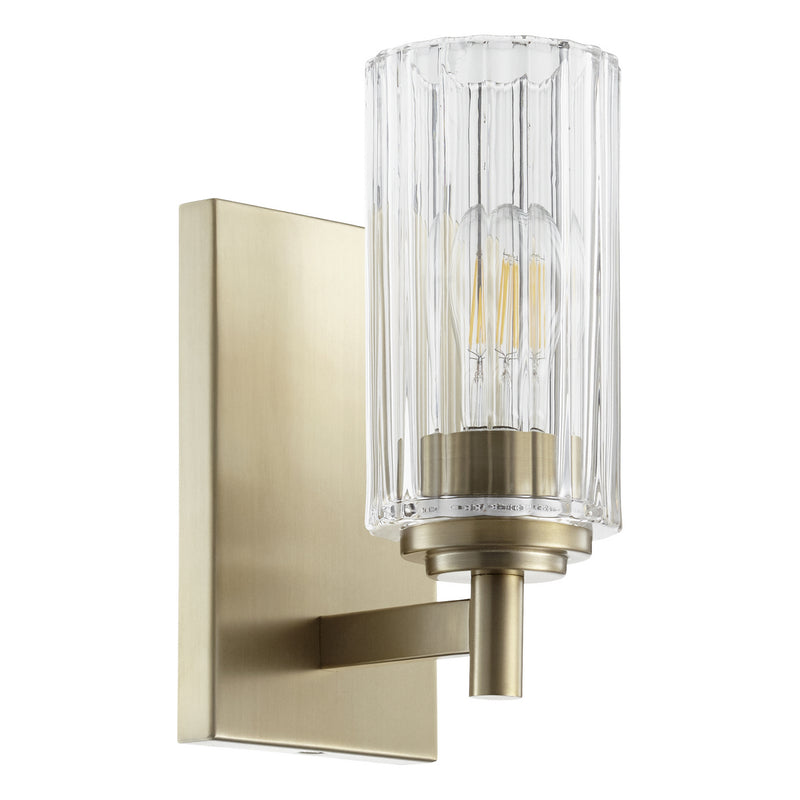 Quorum 502-1-80 One Light Wall Mount, Aged Brass Finish - LightingWellCo