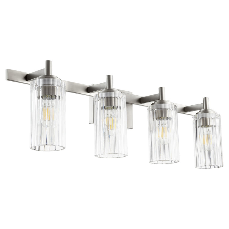 Quorum 502-4-65 Four Light Vanity, Satin Nickel Finish - LightingWellCo