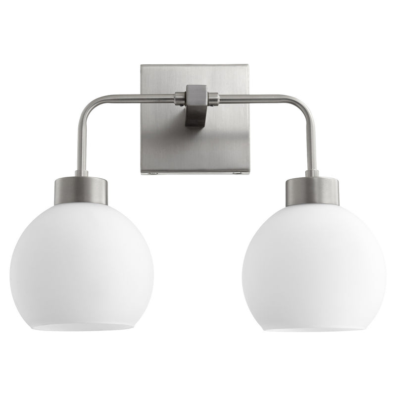 Quorum 532-2-65 Two Light Vanity, Satin Nickel Finish - LightingWellCo