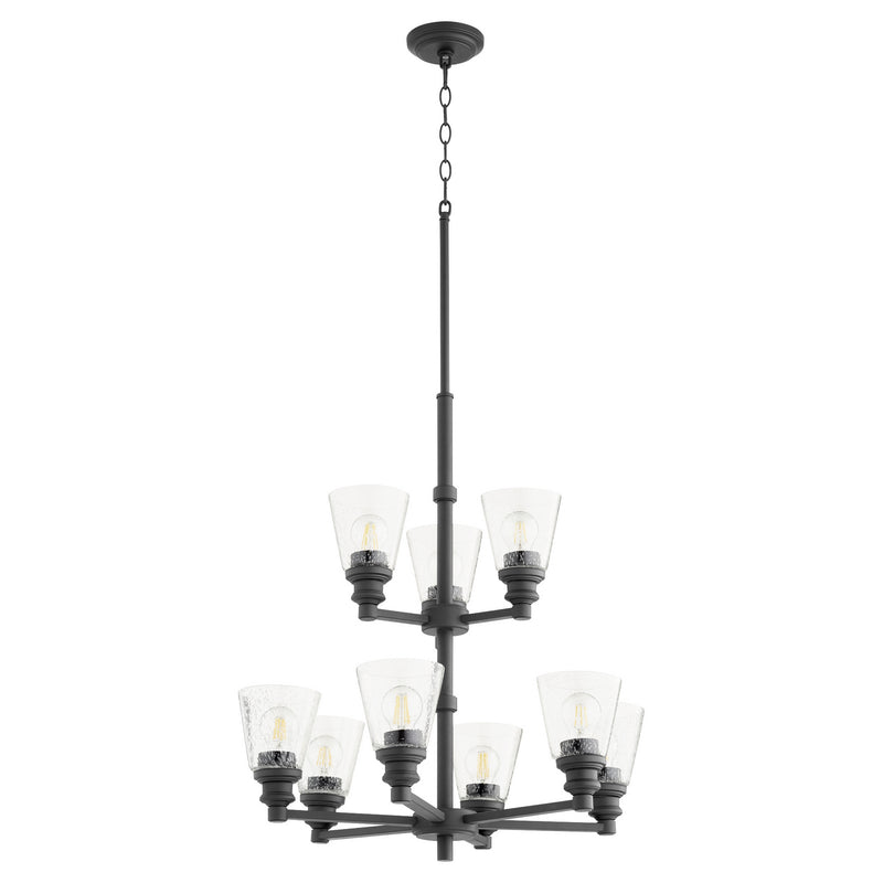 Quorum 609-9-69 Nine Light Chandelier, Black Finish - LightingWellCo