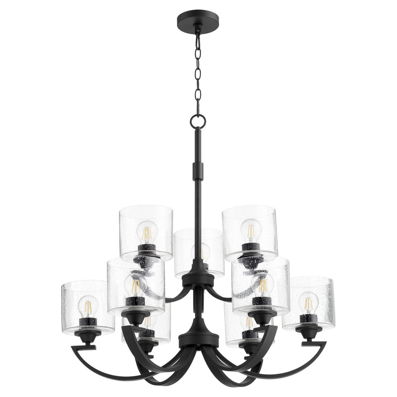 Quorum 6202-9-69 Nine Light Chandelier, Black Finish - LightingWellCo