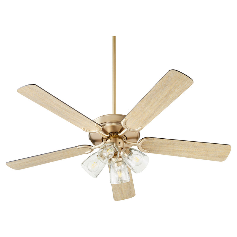 Quorum 6525-2480 52``Ceiling Fan, Aged Brass Finish - LightingWellCo