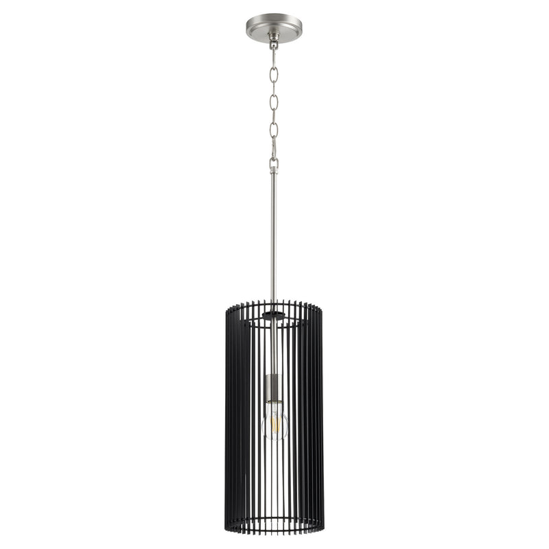 Quorum 818-1-65 One Light Pendant, Satin Nickel Finish - LightingWellCo