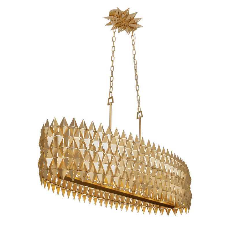 Varaluz 342N08FG Eight Light Pendant, French Gold Finish - LightingWellCo