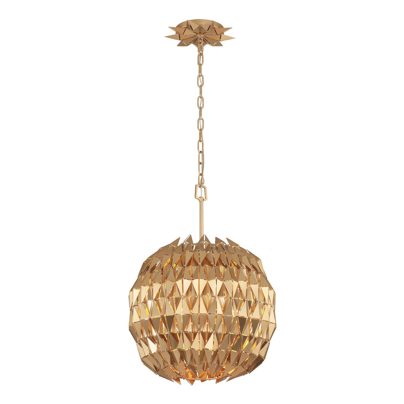 Varaluz 342P03FG Three Light Pendant, French Gold Finish - LightingWellCo