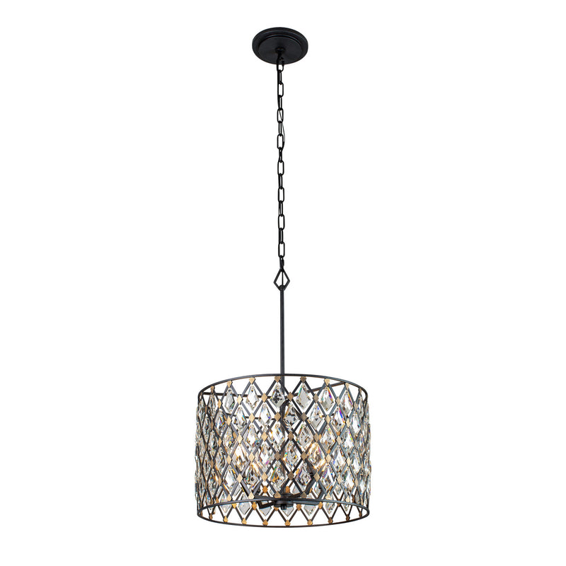 Varaluz 345P04CBHG Four Light Pendant, Carbon/Havana Gold Finish - LightingWellCo