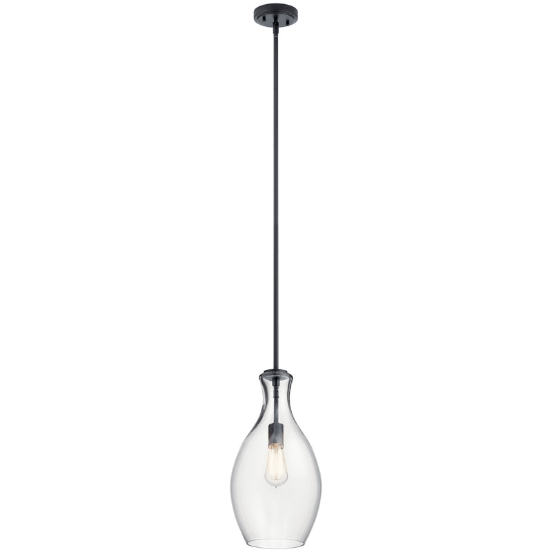 Kichler 42047BK One Light Mini Pendant, Black Finish - LightingWellCo