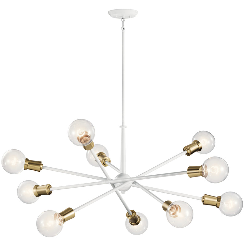 Kichler 43119WH Ten Light Chandelier, White Finish - LightingWellCo