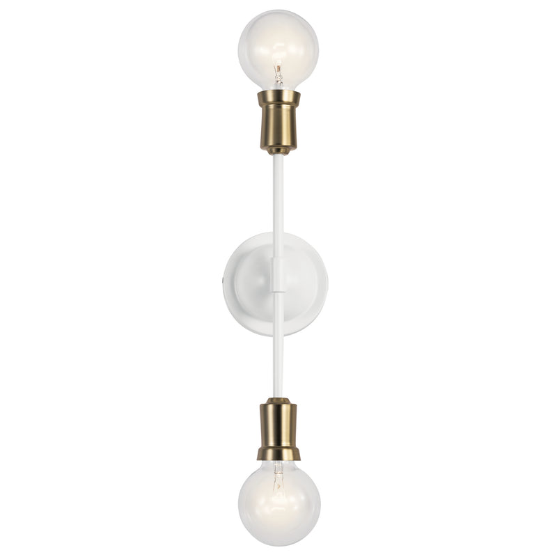 Kichler 43195WH Two Light Wall Sconce, White Finish - LightingWellCo