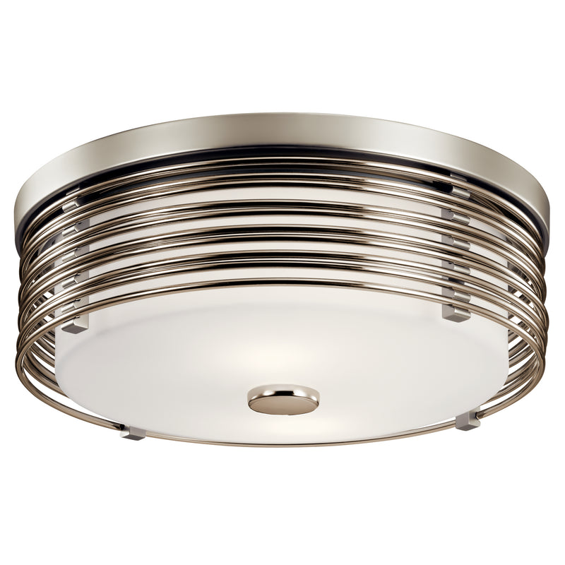 Kichler 43293SN Two Light Flush Mount, Satin Nickel Finish - LightingWellCo