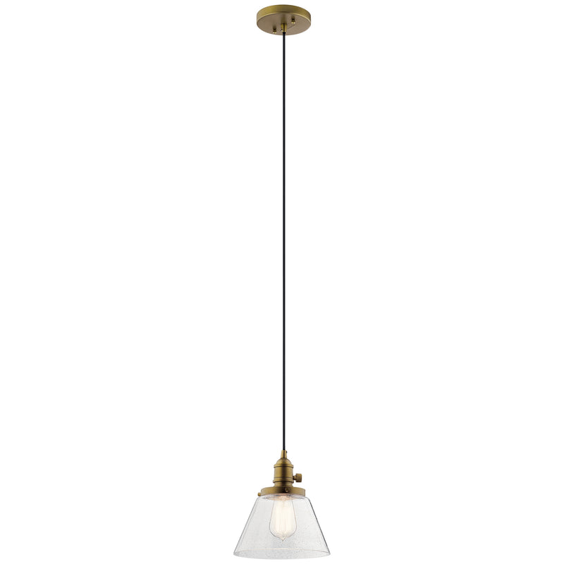 Kichler 43851NBR One Light Pendant, Natural Brass Finish - LightingWellCo