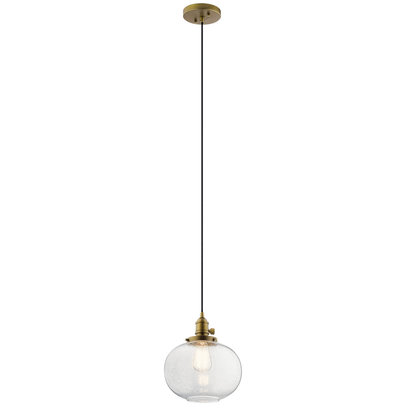 Kichler 43852NBR One Light Mini Pendant, Natural Brass Finish - LightingWellCo