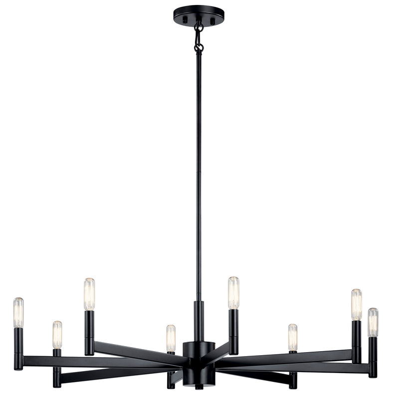 Kichler 43857BK Eight Light Chandelier, Black Finish - LightingWellCo