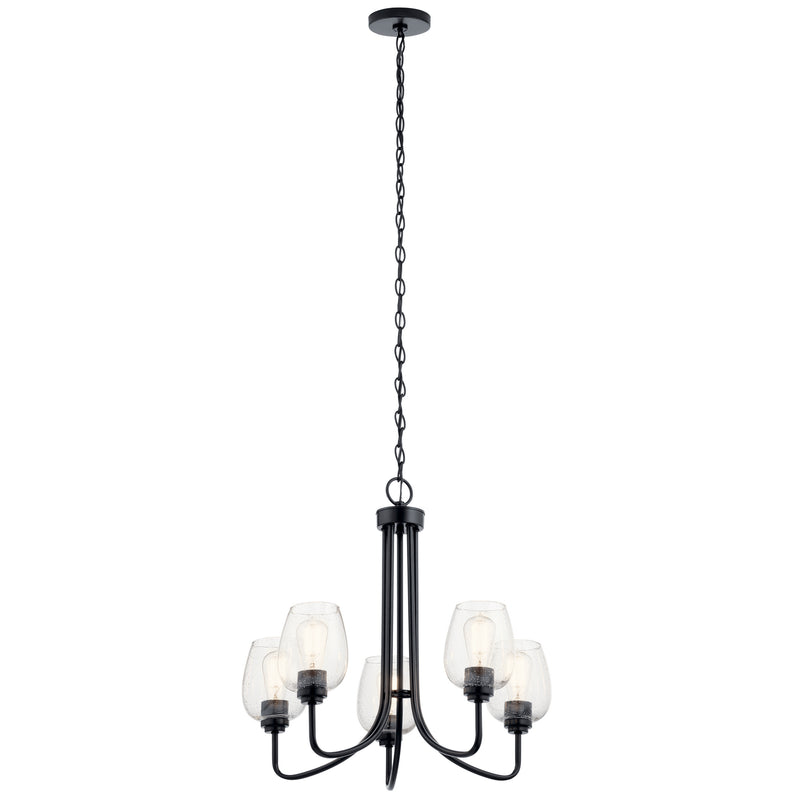 Kichler 44377BKCS Five Light Chandelier, Black Finish - LightingWellCo