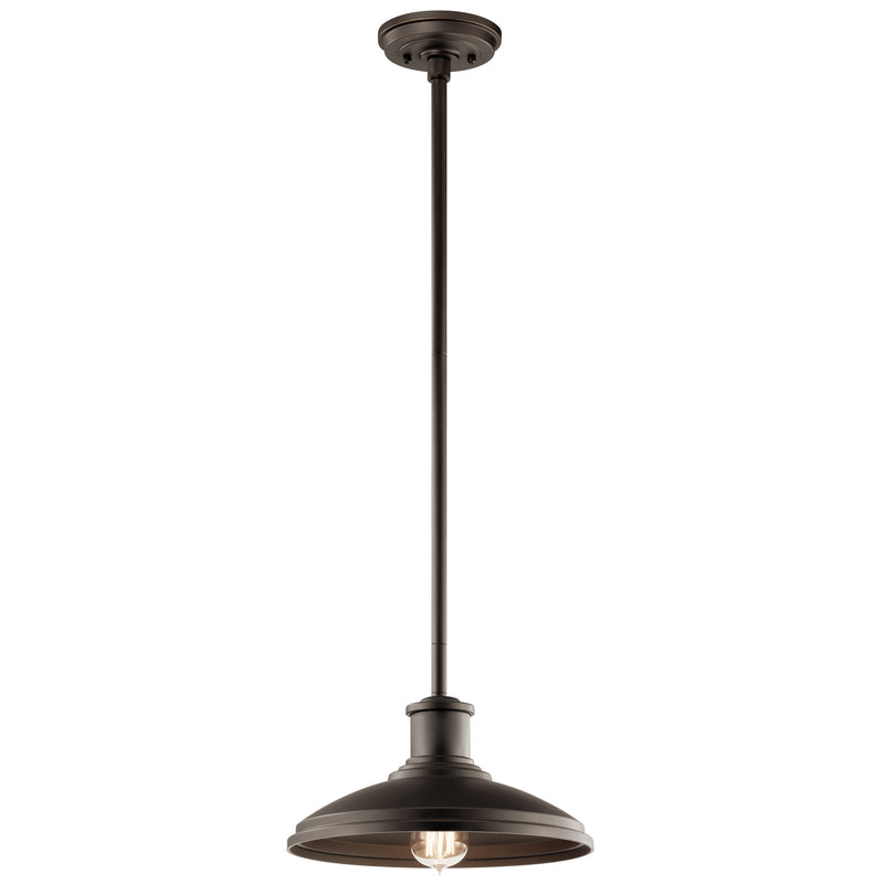 Kichler 49982OZ One Light Outdoor Pendant/Semi Flush Mount, Olde Bronze Finish - LightingWellCo