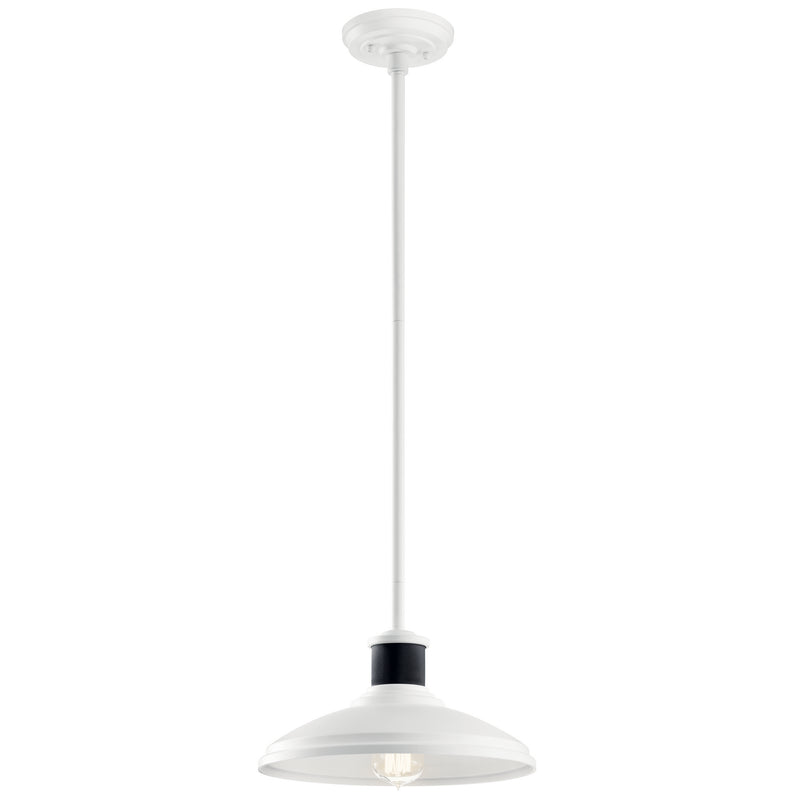 Kichler 49982WH One Light Outdoor Pendant/Semi Flush Mount, White Finish - LightingWellCo