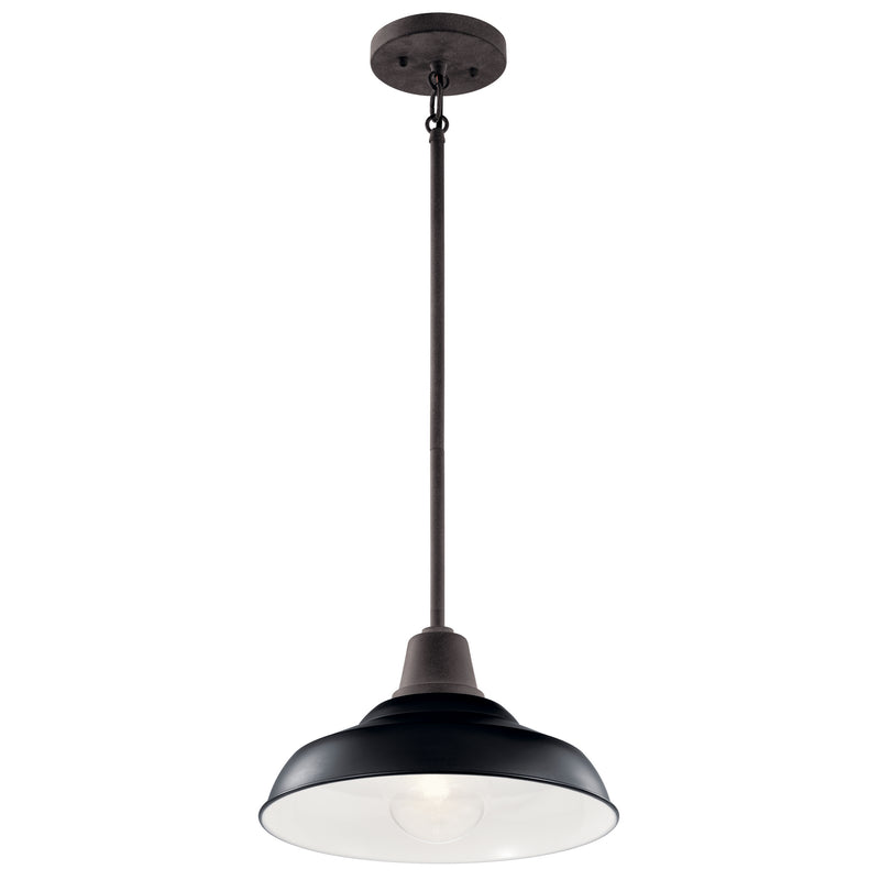 Kichler 49992BK One Light Outdoor Pendant/Semi Flush Mount, Black Finish - LightingWellCo