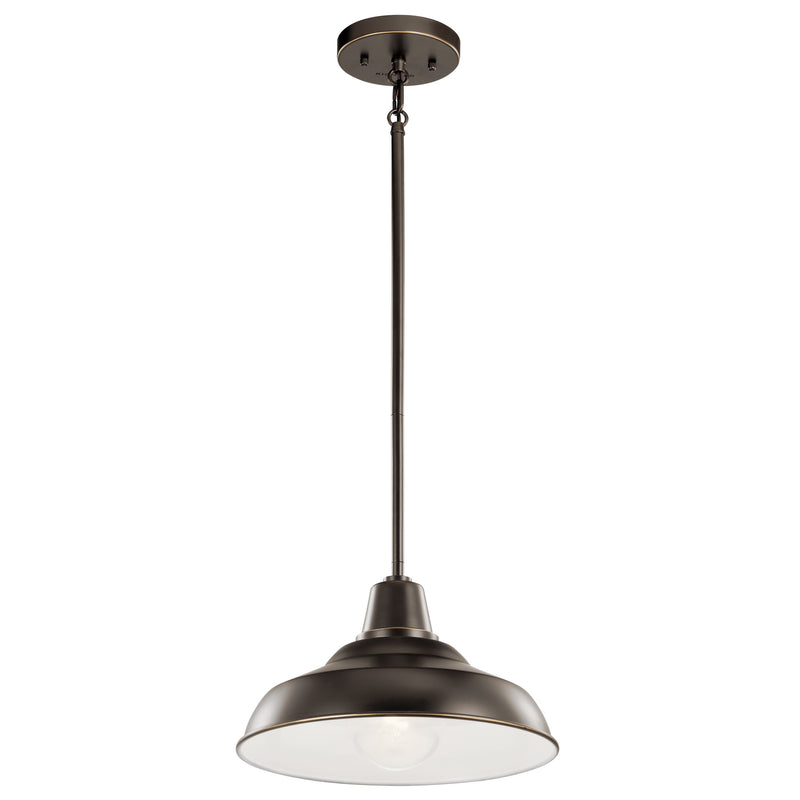 Kichler 49992OZ One Light Outdoor Pendant/Semi Flush Mount, Olde Bronze Finish - LightingWellCo