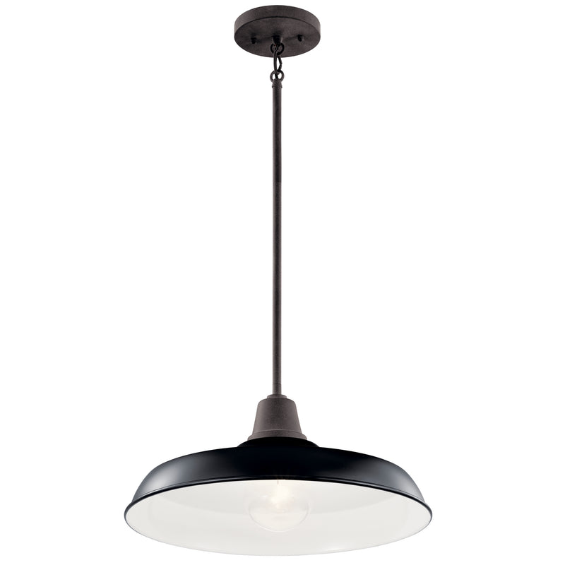 Kichler 49993BK One Light Outdoor Pendant/Semi Flush Mount, Black Finish - LightingWellCo