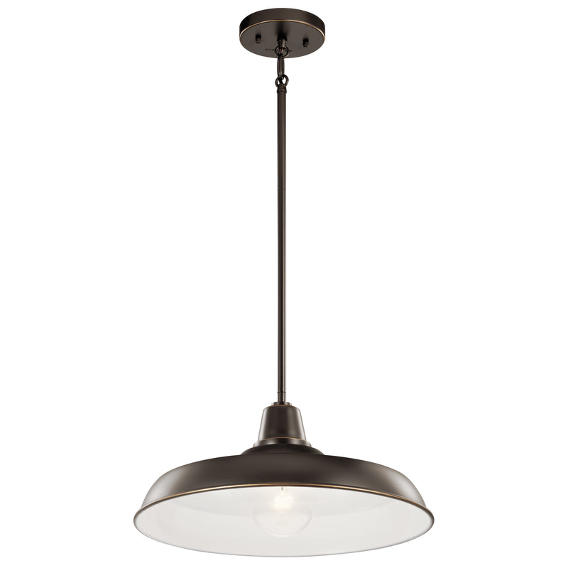 Kichler 49993OZ One Light Outdoor Pendant/Semi Flush Mount, Olde Bronze Finish - LightingWellCo