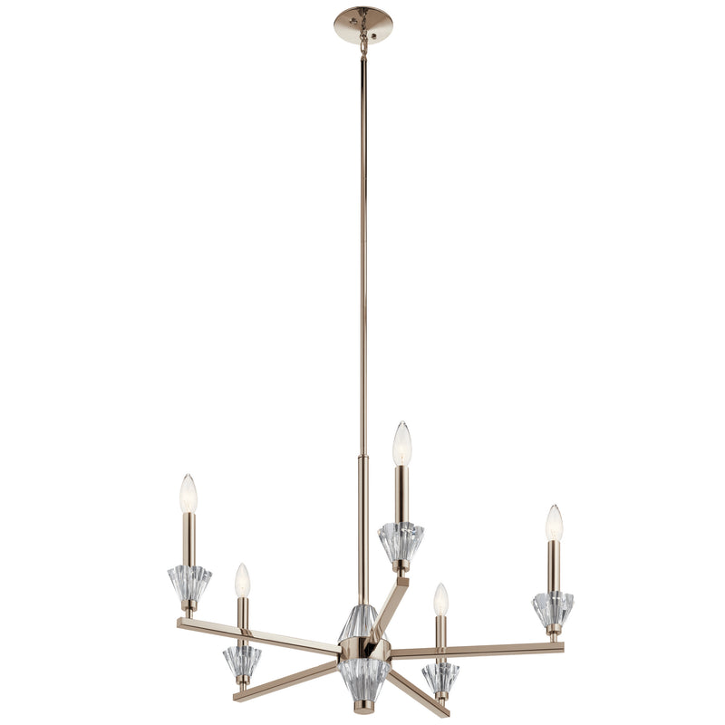 Kichler 52001PN Five Light Chandelier, Polished Nickel Finish - LightingWellCo