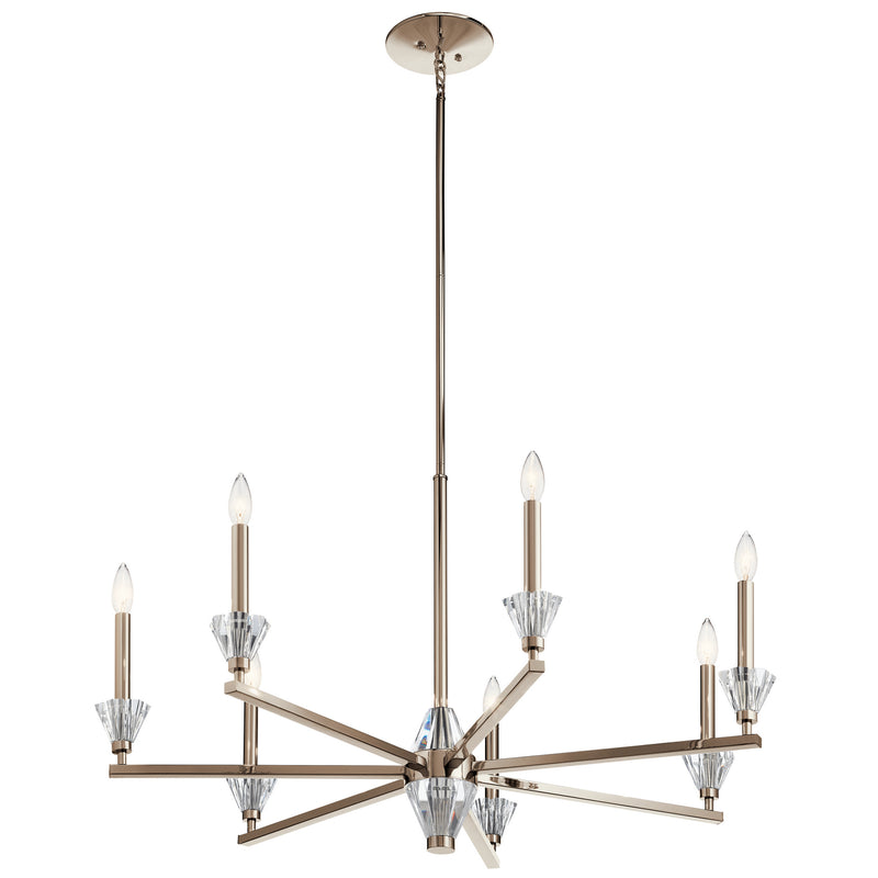 Kichler 52002PN Seven Light Chandelier, Polished Nickel Finish - LightingWellCo