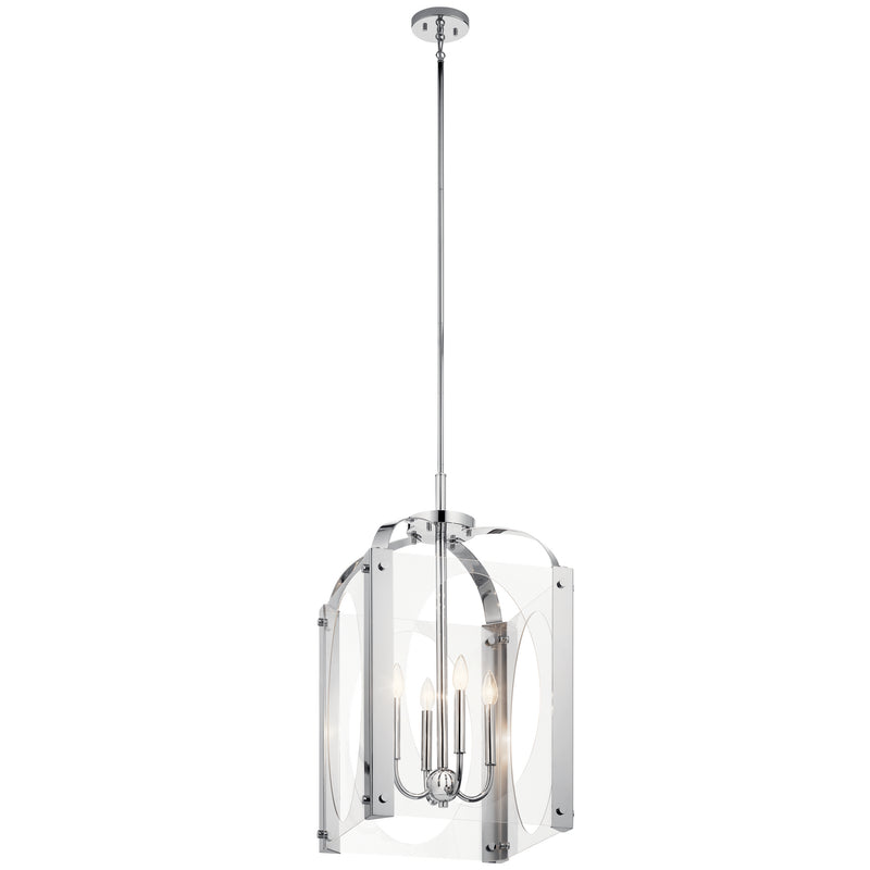 Kichler 52024CH Four Light Foyer Pendant, Chrome Finish - LightingWellCo