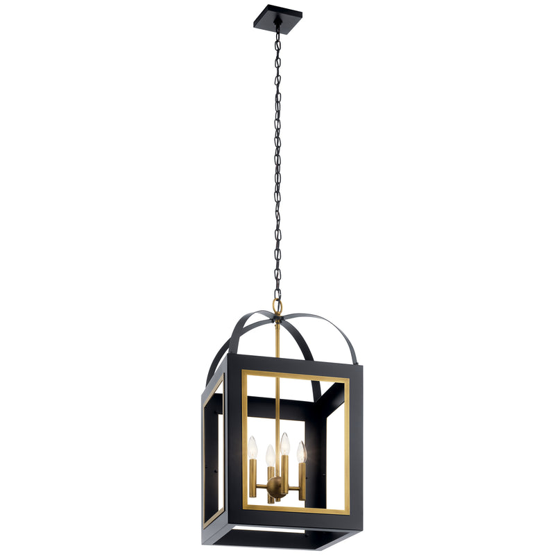 Kichler 52029BKNBR Four Light Foyer Pendant, Black Finish - LightingWellCo