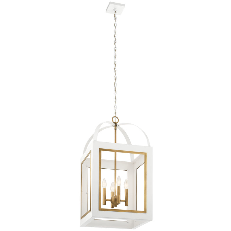 Kichler 52029WHNBR Four Light Foyer Pendant, White Finish - LightingWellCo