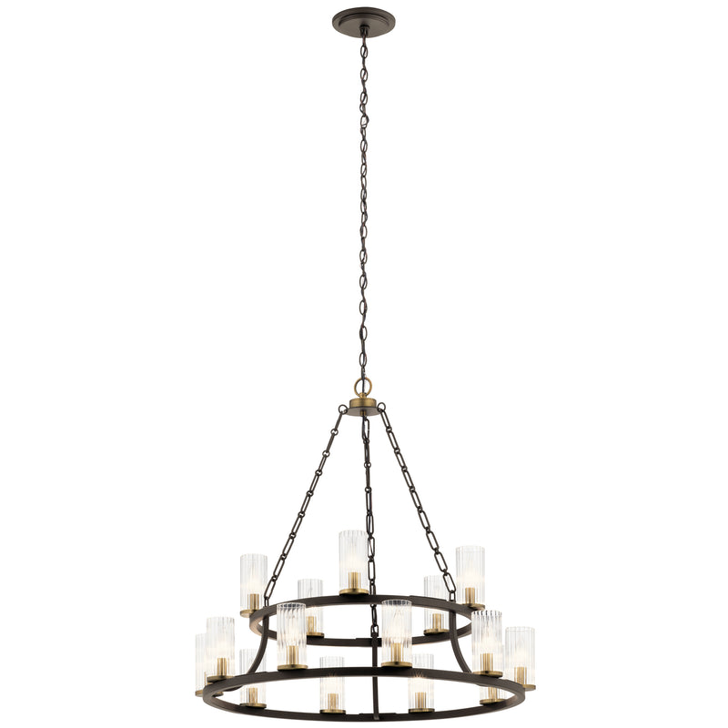 Kichler 52109OZ 15 Light Chandelier, Olde Bronze Finish - LightingWellCo