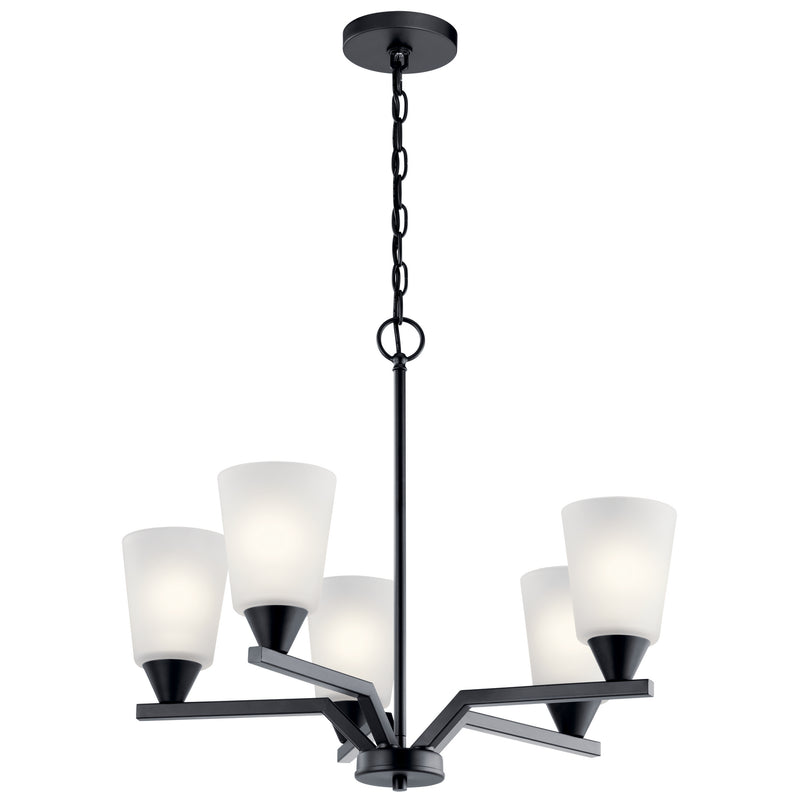 Kichler 52231BK Five Light Chandelier, Black Finish - LightingWellCo