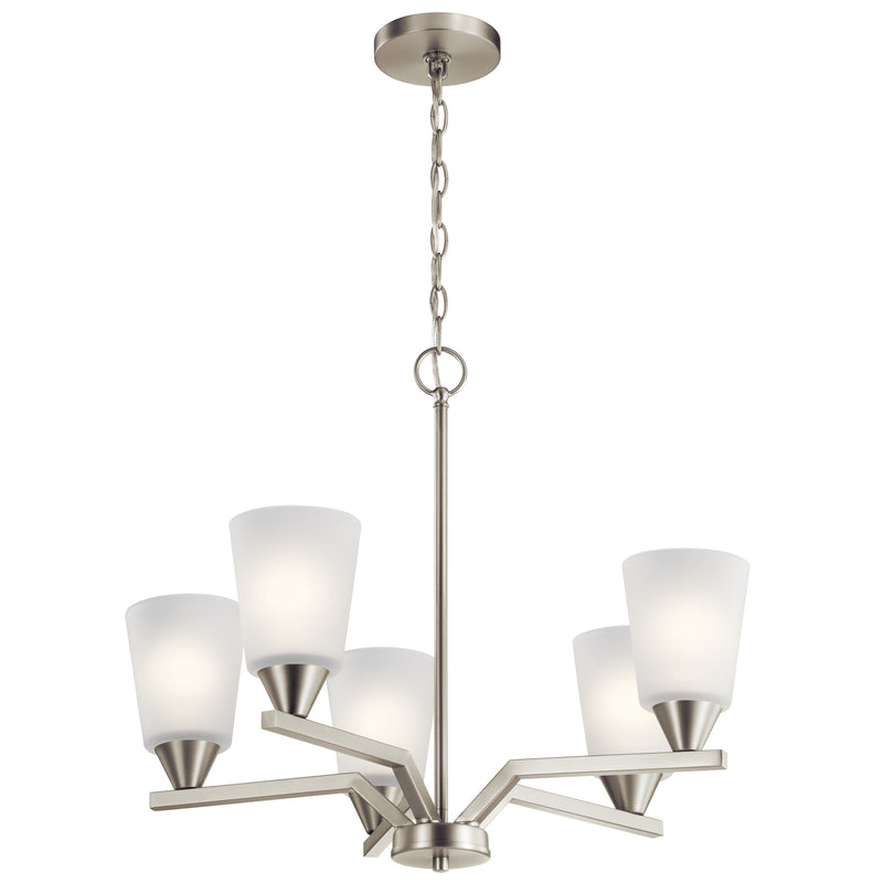 Kichler 52231NI Five Light Chandelier, Brushed Nickel Finish - LightingWellCo