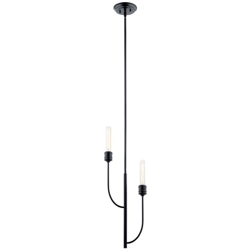 Kichler 52258BK Two Light Pendant, Black Finish - LightingWellCo