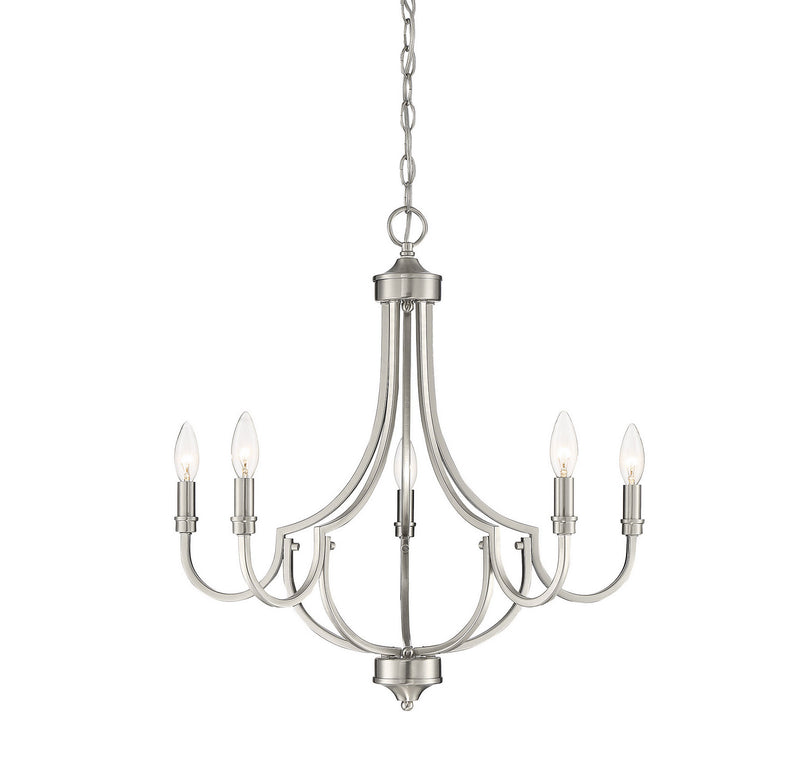 Savoy House 1-2005-5-SN Five Light Chandelier, Satin Nickel Finish LightingWellCo