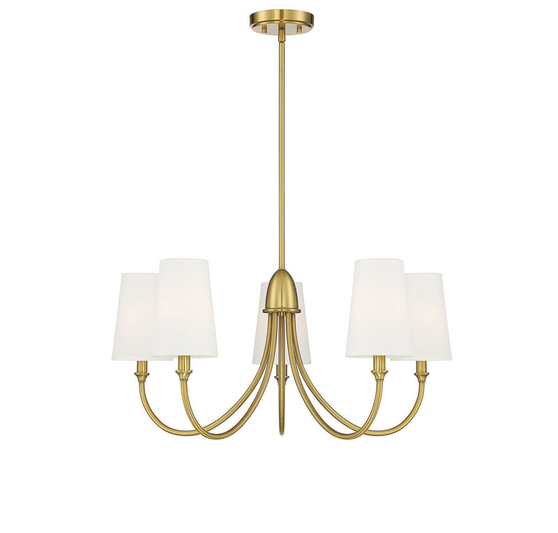 Savoy House 1-2540-5-322 Five Light Chandelier, Warm Brass Finish LightingWellCo