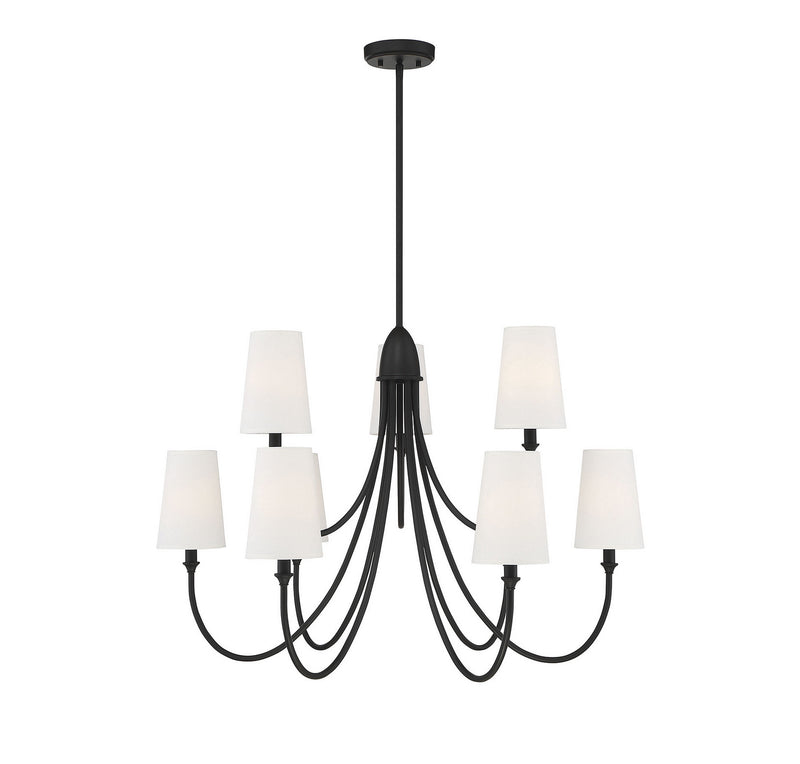 Savoy House 1-2541-9-89 Nine Light Chandelier, Matte Black Finish LightingWellCo