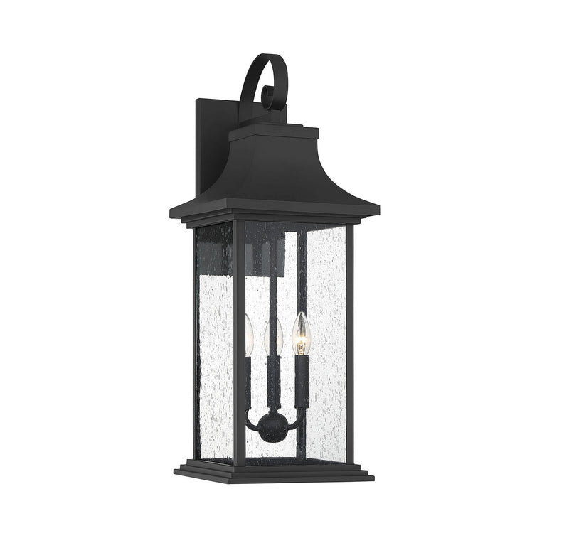 Savoy House 5-452-BK Three Light Outdoor Wall Sconce, Matte Black Finish LightingWellCo