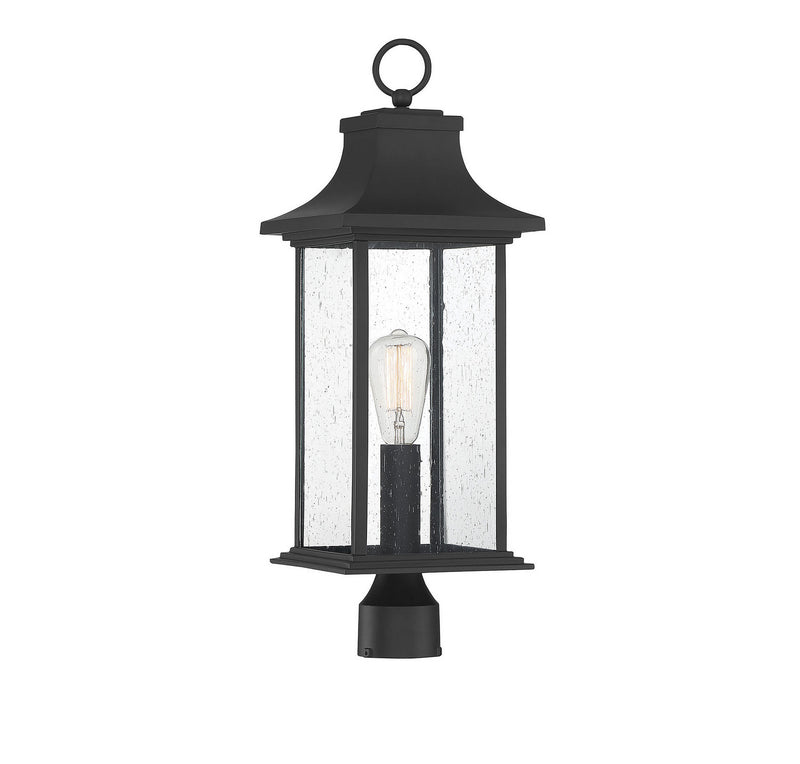 Savoy House 5-454-BK One Light Post Lantern, Matte Black Finish LightingWellCo