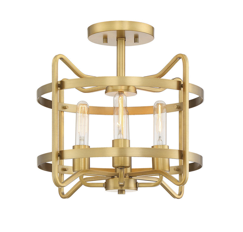 Savoy House 6-4900-4-322 Four Light Semi-Flush Mount, Warm Brass Finish LightingWellCo