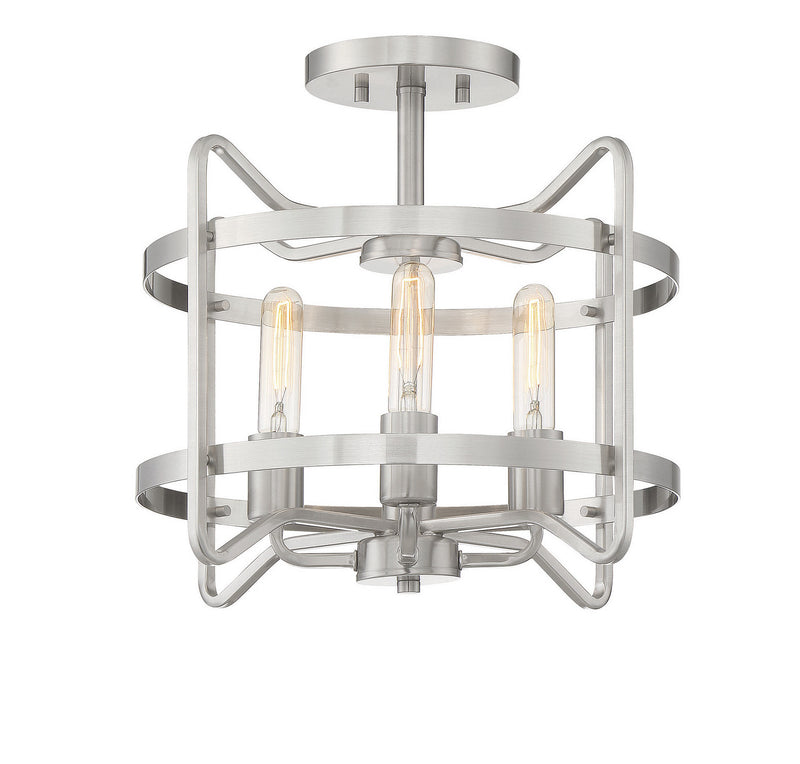 Savoy House 6-4900-4-SN Four Light Semi-Flush Mount, Satin Nickel Finish LightingWellCo