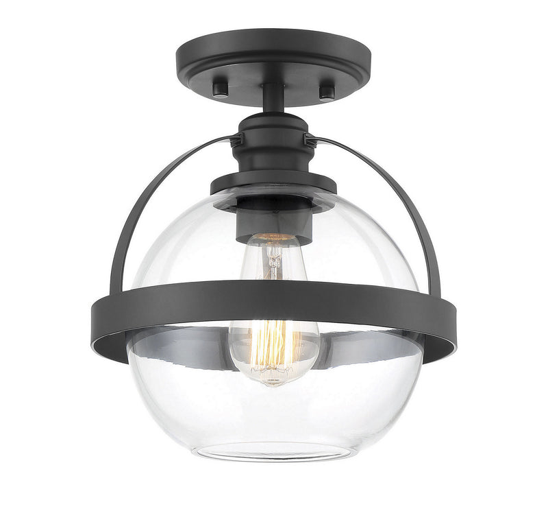 Savoy House 6-7200-1-89 One Light Semi-Flush Mount, Matte Black Finish LightingWellCo